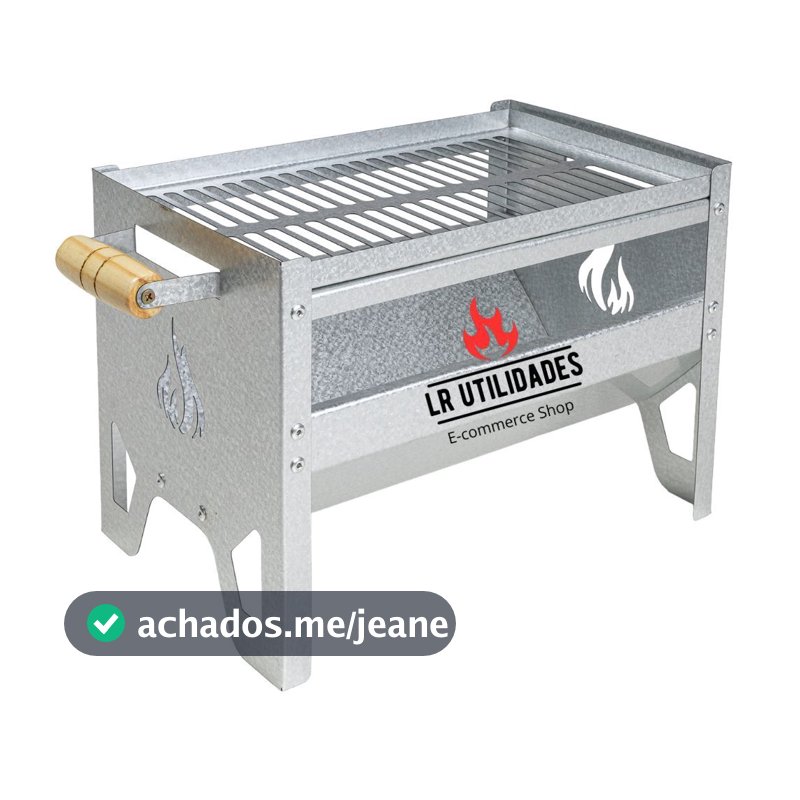 CHURRASQUEIRA GALVANIZADA PEQUENA COM GRELHA COMPACTA Mini Campeira Movel + ENVIO RÁPIDO E SEGURO