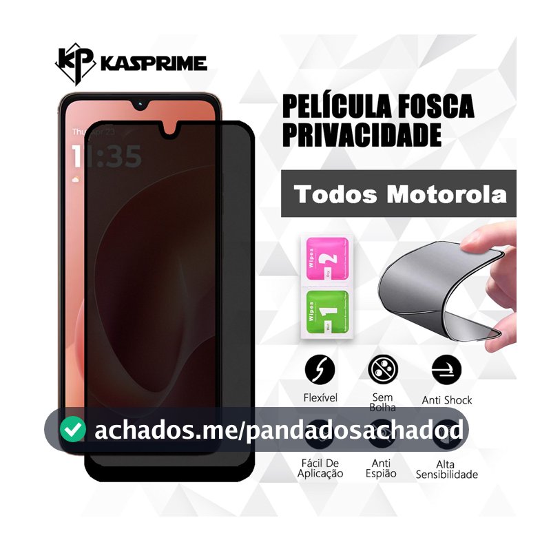 Película Cerâmica Privacidade Fosca Para Todos Motorola G86 G56 G06 G05 G15 G35 G84 G14 G54 G75 G04 G24 Anti Espião