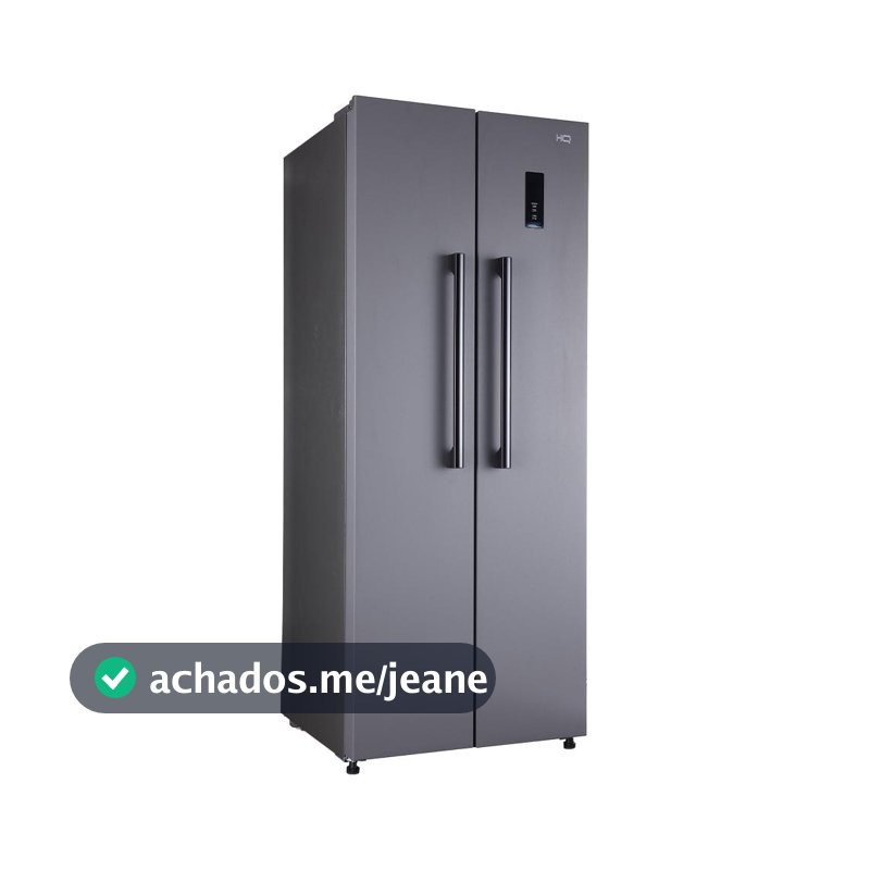 Geladeira Refrigerador HQ Frost Free Side By Side 460 Litros Cinza HQ-460SBSFF