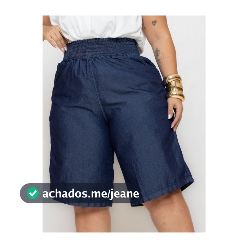 pantacourt jeans feminina plus size tecido leve elástico na cintura modelador cós alto premium