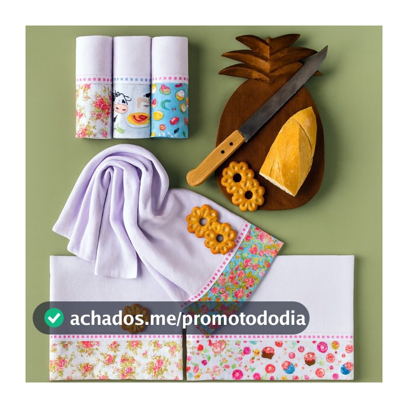 Pano De Prato Barrado Premium Atacado Kit Com 5 Peças