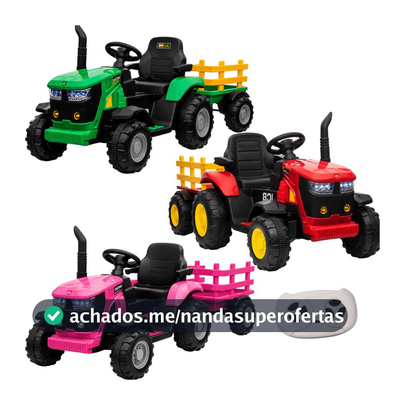 Trator Eletrico Zippy Toys JCB Fastrac 8330 12V Caçamba Controle