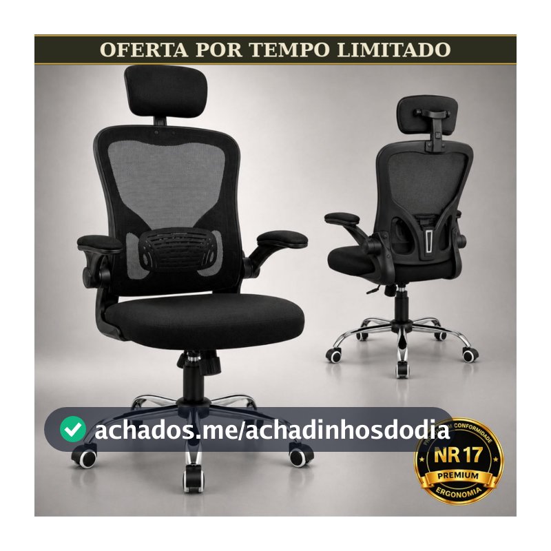 Cadeira de Escritório Presidente Ultra Ergonômica LARUNO Alto Padrão Luxo Espuma Certificada Homologada NR17 Cinza