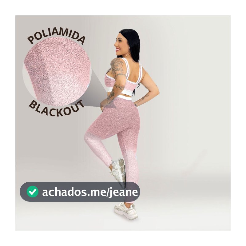 Conjunto Fitness Feminino Backout Degradê Jacquard Compressão para Academia