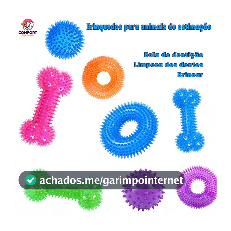 Brinquedo para Cachorro Mordedor Argola Espinho Mordedor Pet Argola Espinho PVC Para Cachorro Reforçado Com Apito