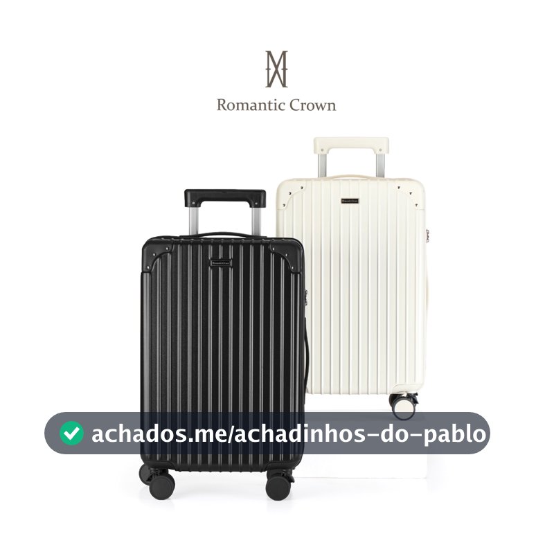 Romantic Crown Mala de Borda 10kg em ABS Mala de Viagem Com 4 Rodas 360 Padrão ANAC Mala com Senha