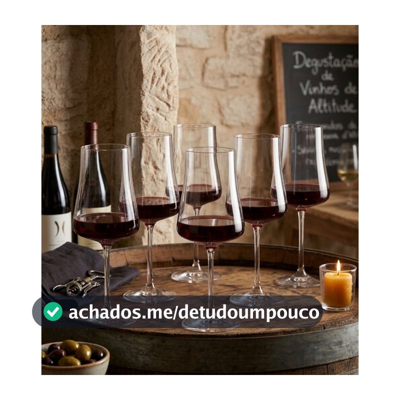 Jogo De Taças Para Água e Vinho Em Cristal Xtra Com 6 Peças 460ml Bohemia Ecológico e Resistente