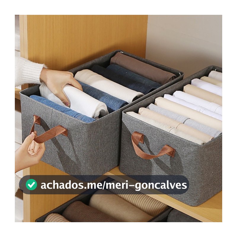 Caixa Organizadora Cesto Dobrável Guarda Roupa Closet Grande