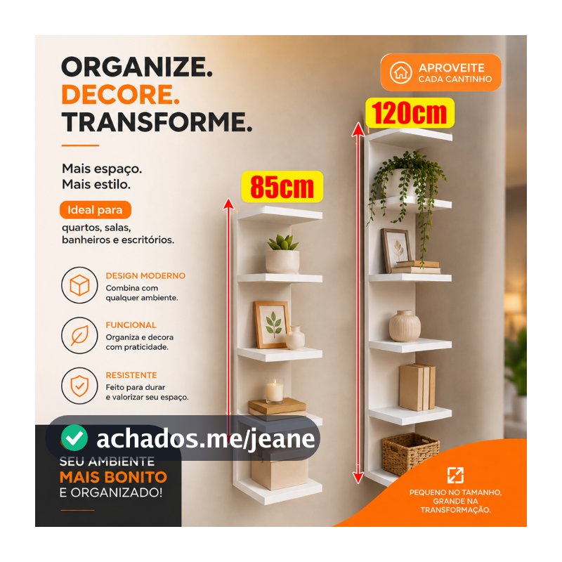 Torre Prateleira Estante Mdf 120 cm e 85 cm Multiuso Closet Organizador Sapateira Decorativo Resistente