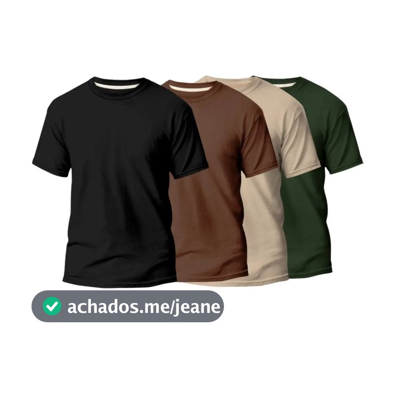 Kit 4 Camiseta Masculina 100% Algodão Básica Varias Cores Lisa Gola Redonda Camisa