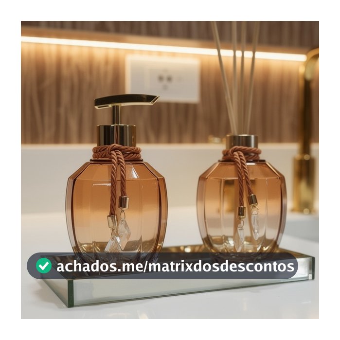 Kit Lavabo Luxo Vários Modelos Vidro 300ml Completo Com Bandeja Decoração Chique Casa Nova