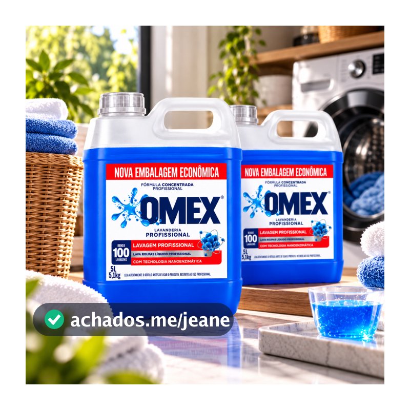 Kit 2 Sabão Líquido Concentrado Amaciante Omex 5L Lava Roupas Profissional Lavanderia