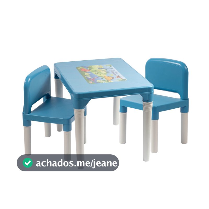 Mesinha infantil para atividades com 2 cadeira Baby Hercules