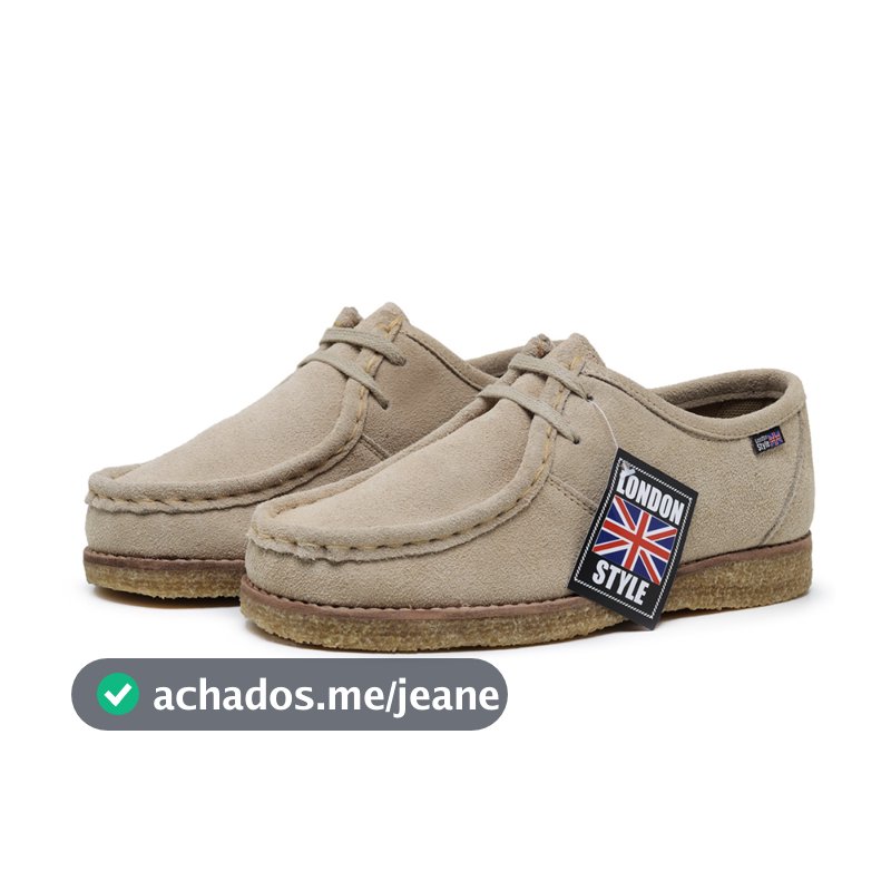 London cor palha sola em crepe natural London Style