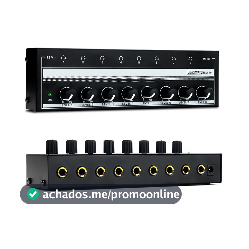 VEDO Amplificador de Fones de Ouvido 8/4 canais HA800-P/HA400 Amplificador Estéreo De áudio Ultracompacto Com Adaptador