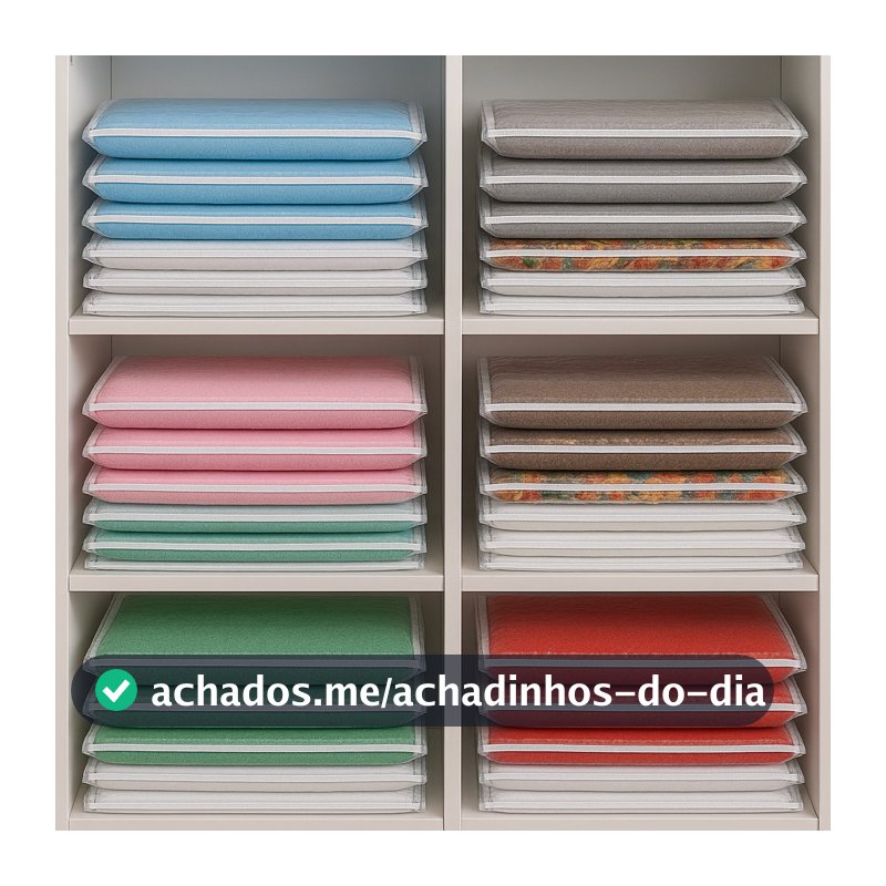 Kit 10 Organizadores para lençol 45 X 37 De Pvc Com Ziper
