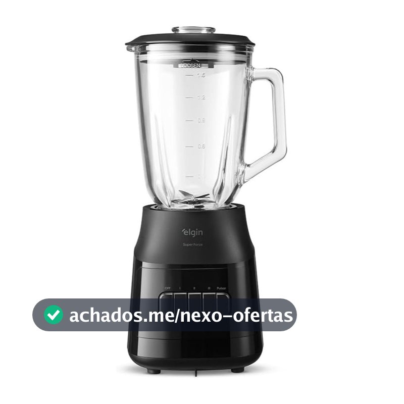 Liquidificador Super Force Elgin, Jarra de Vidro, 1,9L 900W Preto