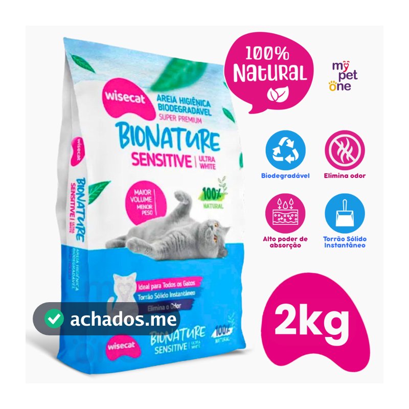 Areia Biodegradável Fina 2 Kg Bionature Sensitive