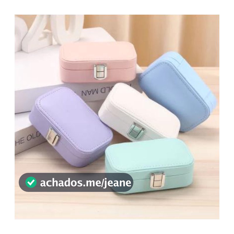 Mini Porta Joias Portátil Couro Viagem Compacto Pequeno Organizador 1274cm