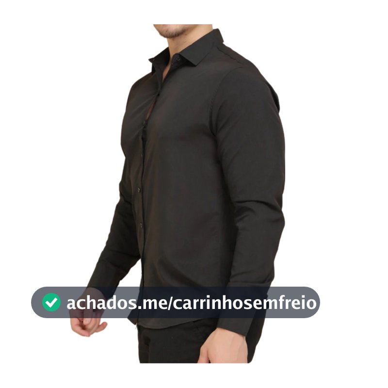 Camisa Social Masculina Manga Comprida Slim Fácil lisa