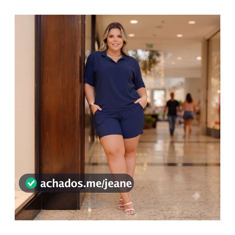 Conjunto Indy Blusa Manga Curta e Shorts Verão Plus Size