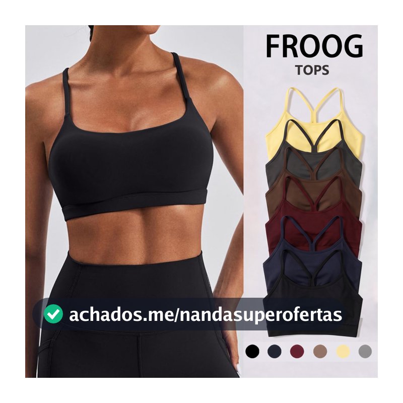 Froog Tops Fitness Feminina Top Academia Treino com Bojo Removível，Sem transparência