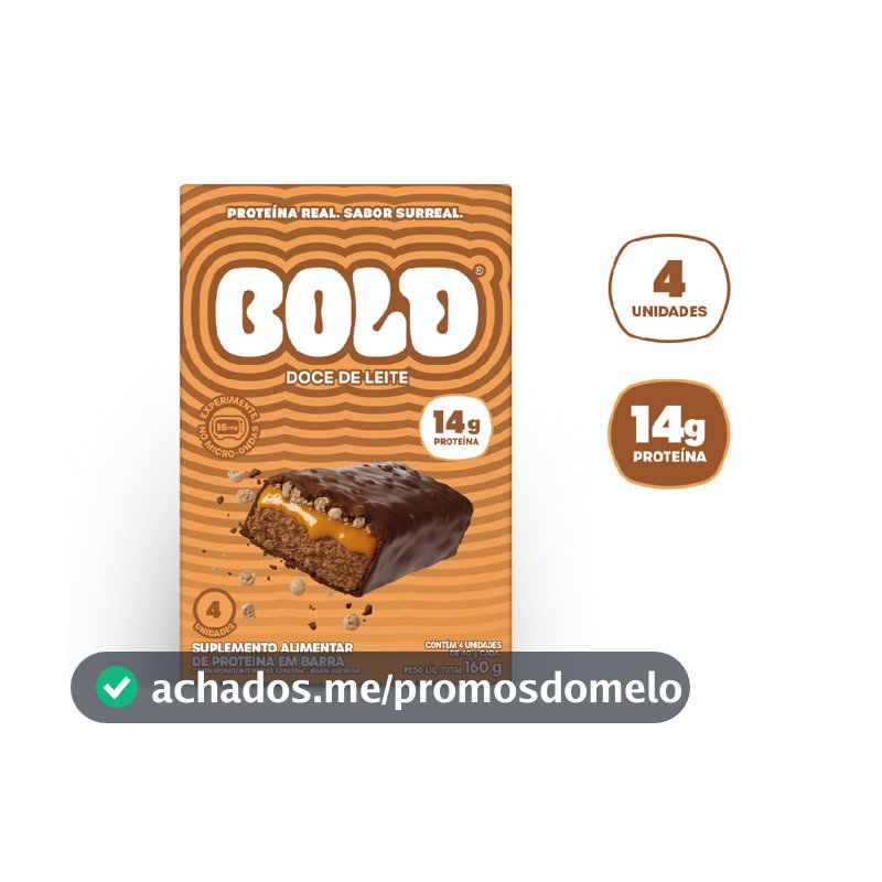 Bold Barra de Proteína Doce de Leite 14g Kit com 4 Unidades