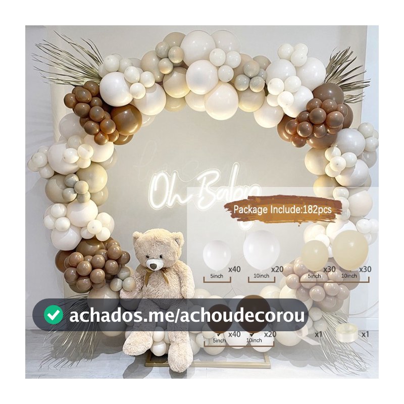 Conjunto 182 Balões Decorativos Festas Aniversário Casamento