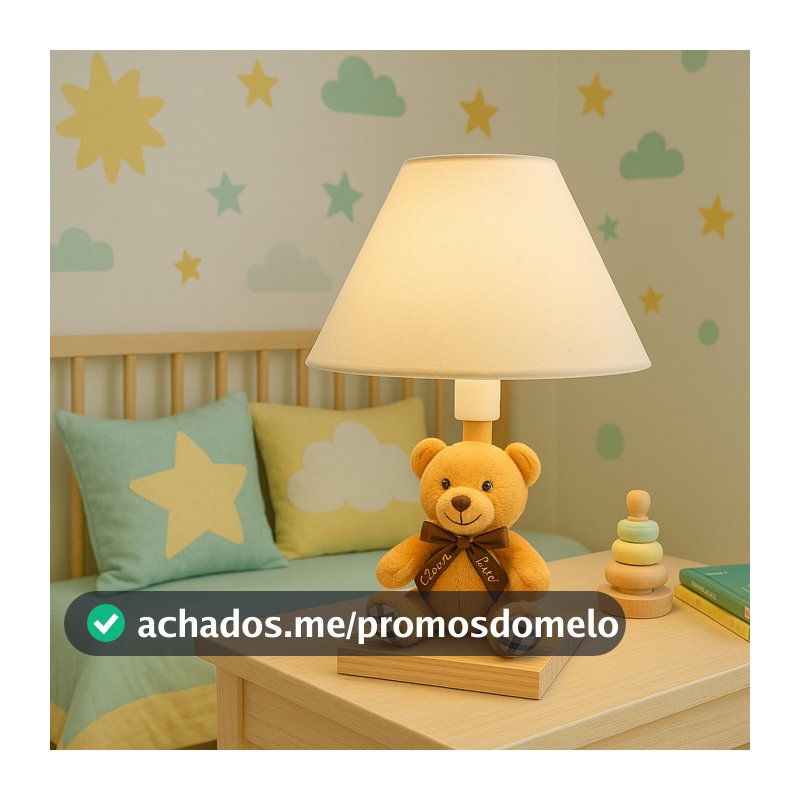 Abajur Infantil Luminária Quarto Bebê Ursinho