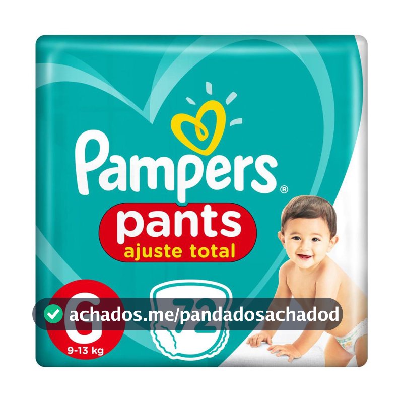 Fralda Pampers Pants Ajuste Total Top Tamanho G com 72 unidades