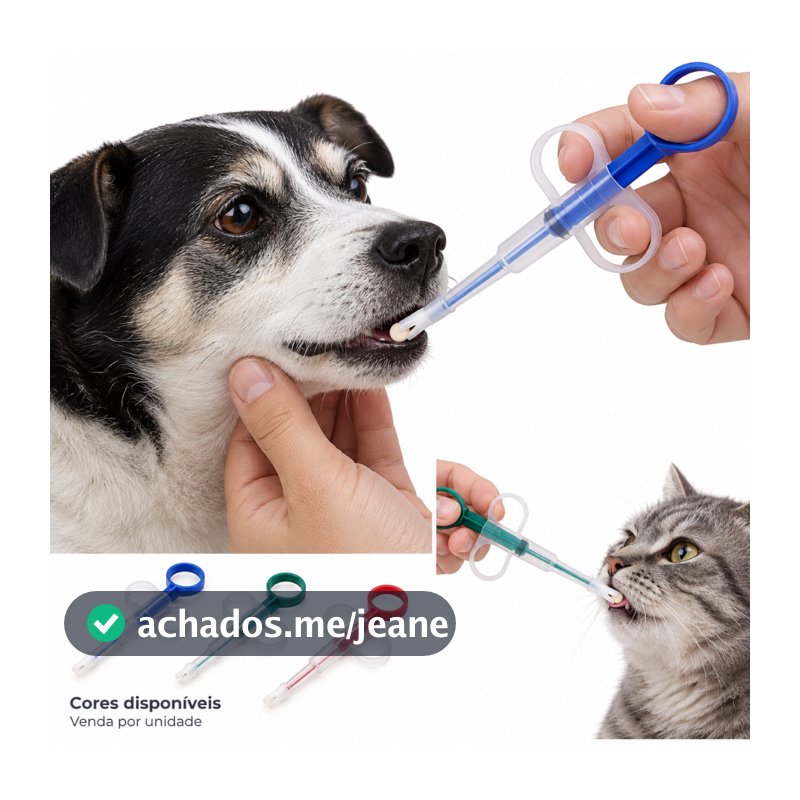Aplicador de Comprimidos para Cães e Gatos Seringa Pet