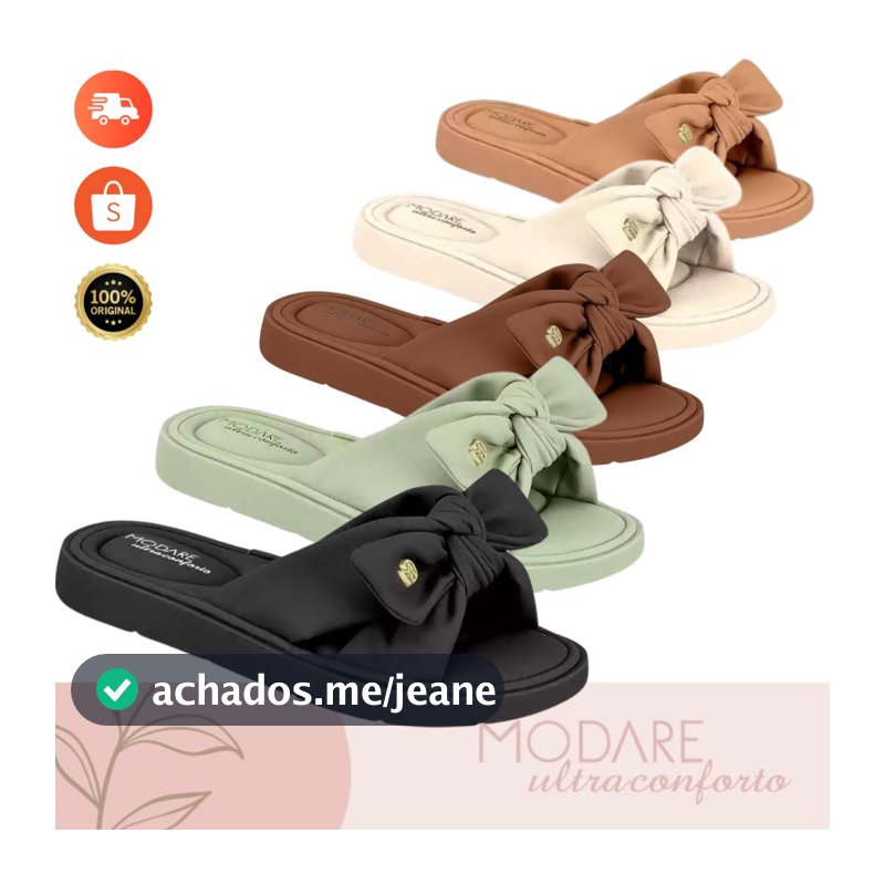 Chinelo Modare Ultra Conforto Feminino Ortopedico Esporao Original Slide Laço Leve carnaval 7208.101