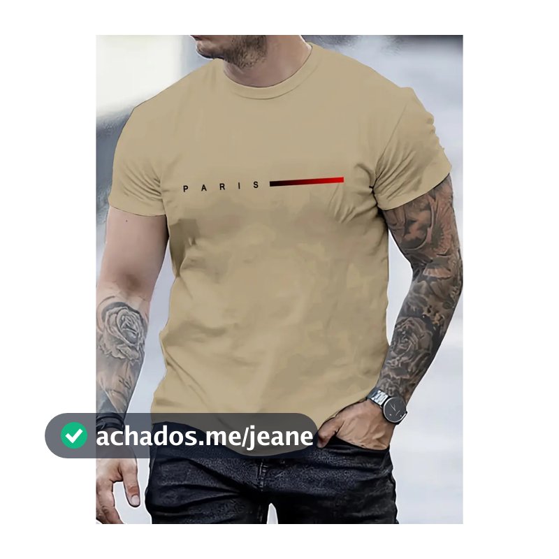 Camiseta Masculina Paris França Algodão 30.1 Camisa Premium