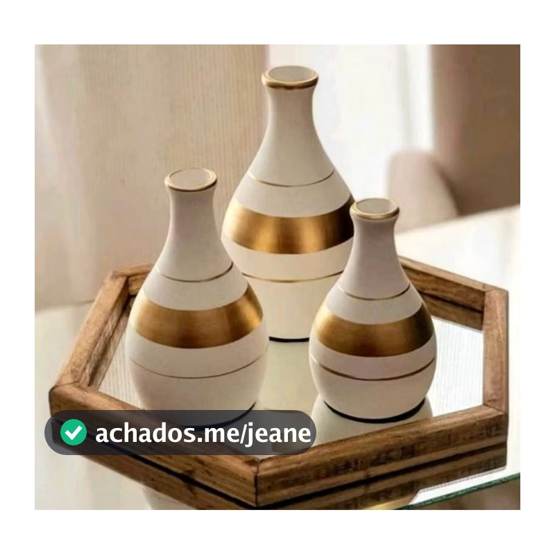 Kit Trio 3 Vasos (Fosco) Ceramica Enfeite Decorativo Centro De Mesa Sala enfeite  sala