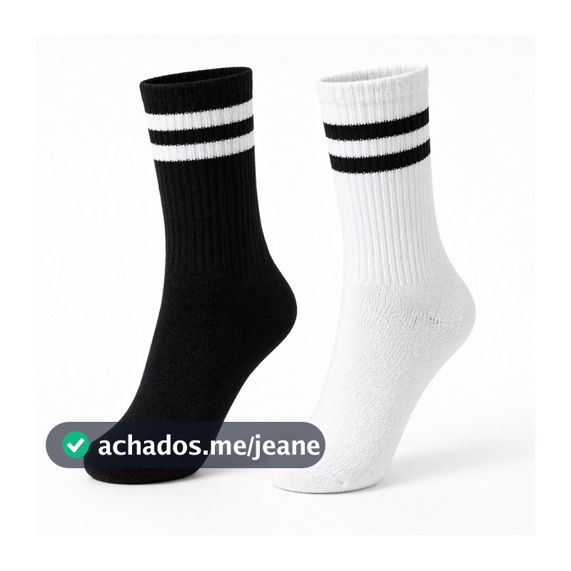 Meias Cano Alto Algodão Moderna Unissex 2/3/4/8/12 Pares