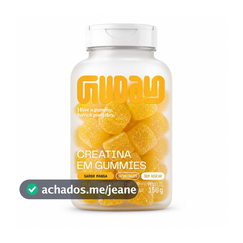 Creatina Guday Gummies Sabor Manga 30 Gomas Suplemento Alimentar Mastigável com 3 g por Porção Diária