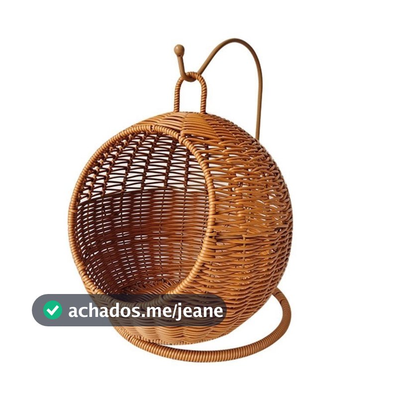 Cama De Gato Suspensa Em Rattan-Rede Aconchegante Para Descanso De Dormir Gatos
