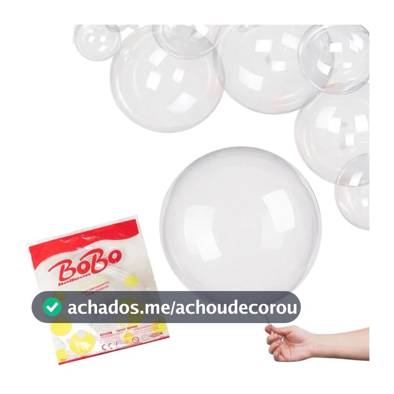 Kit 50 Unidades Balão Bubble 24" Polegadas 60 Cm Cristal Festas Decoração Eventos Cestas Presente