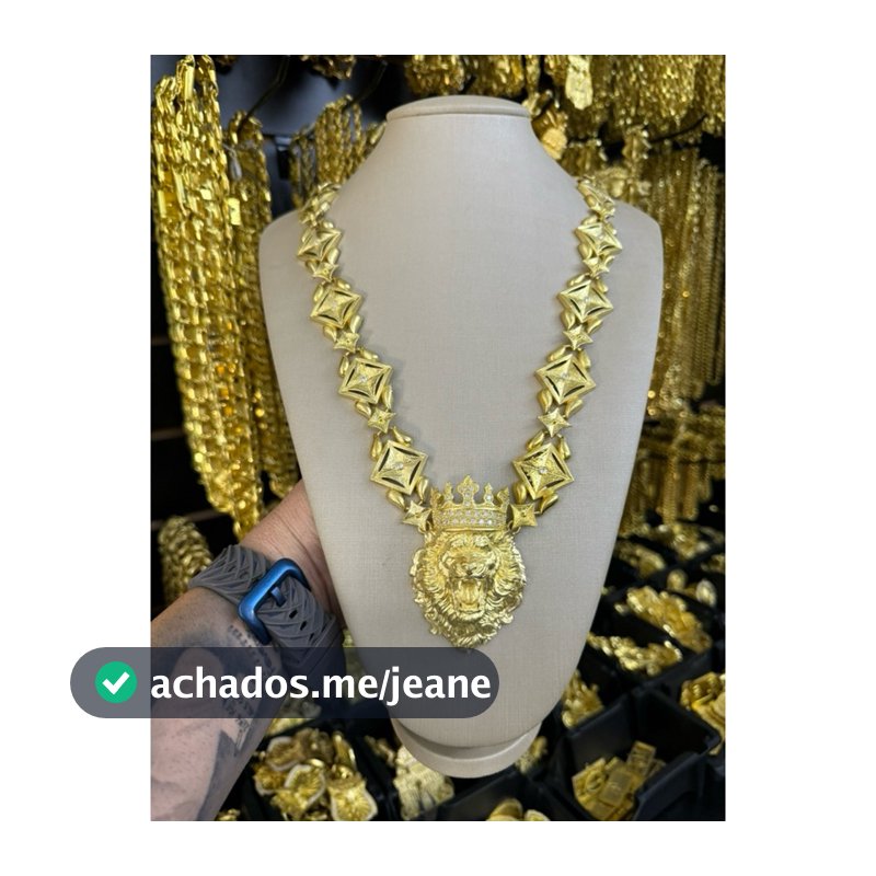 Corrente khalifa 20mm 70cm 100% moeda pingente leão idêntico a ouro