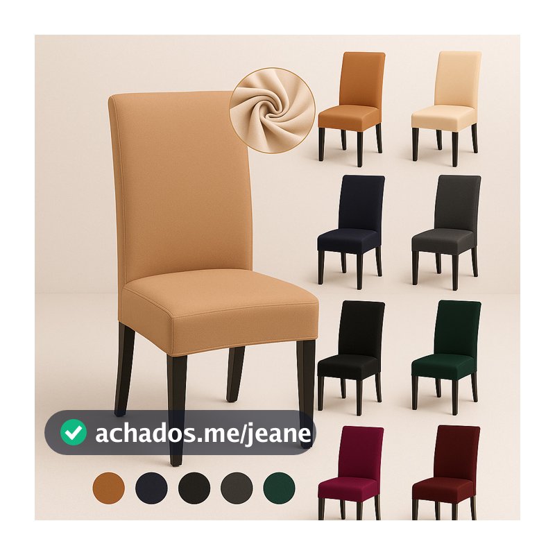 Kit 4 Capas de Cadeira Malha Elástica Universal Não Escorrega e Ajuste Perfeito