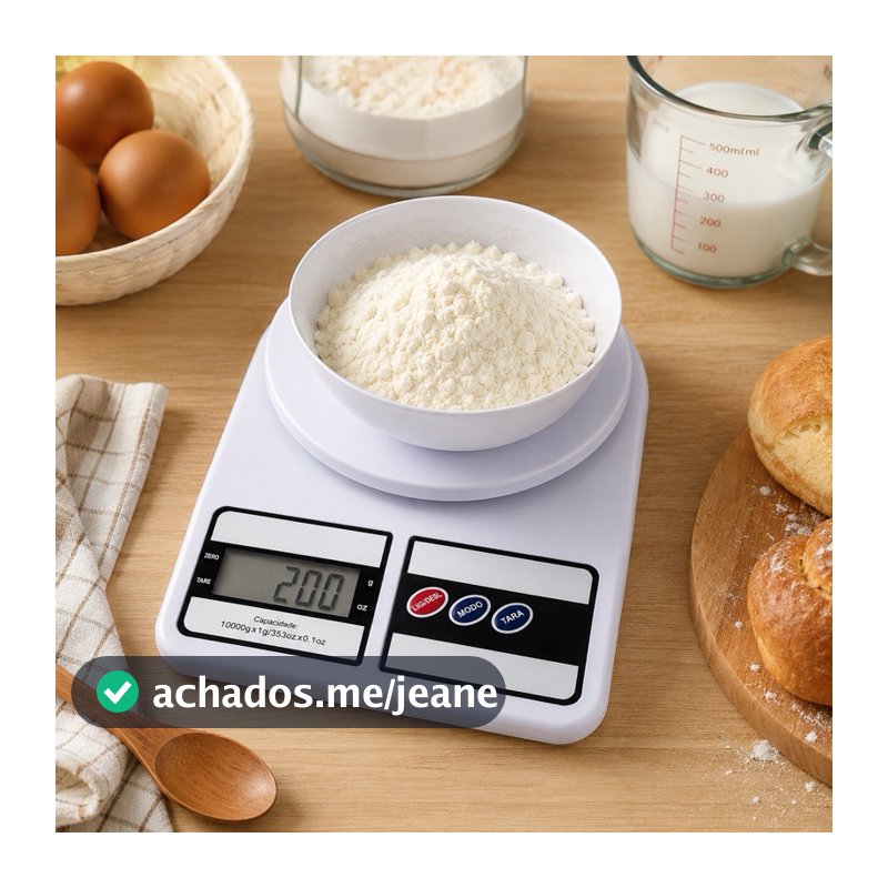 Balança Digital De Cozinha Confeitaria De Precisão Até 10kg Cor Branco