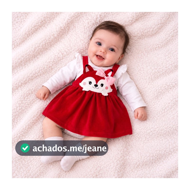 Vestido bebê com body raposinha Alana