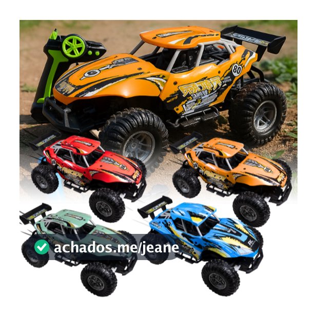 Carrinho Controle Remoto 4x4 Recarregável Off Road Jeep Rally Drift Com Luz LED Bateria Inclusa - Jeep Rally 4x4