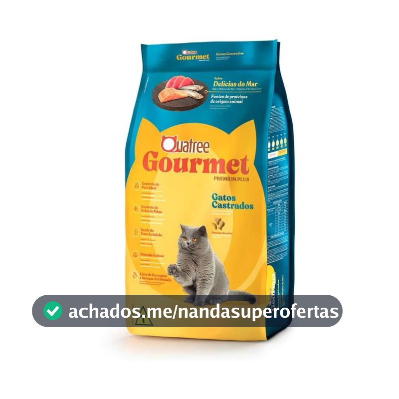 Ração Quatree Gourmet Gatos Castrados Delícias do Mar 10kg
