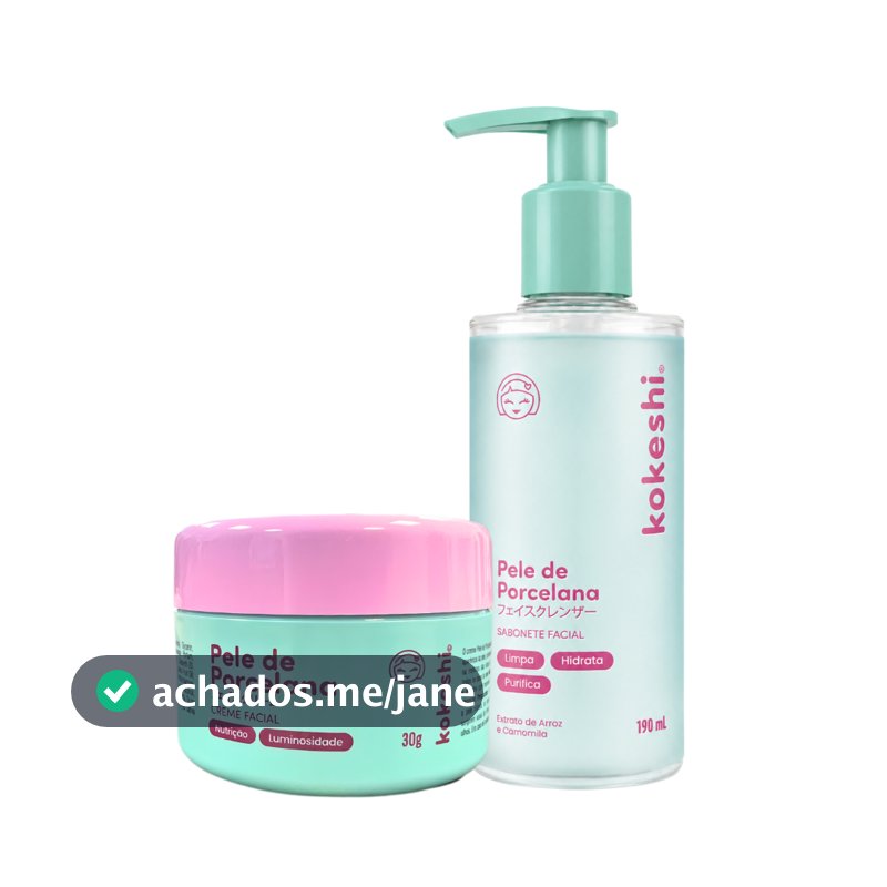 Kit Sabonete e Creme Hidratante Facial Pele de Porcelana Kokeshi o Milagre do Arroz
