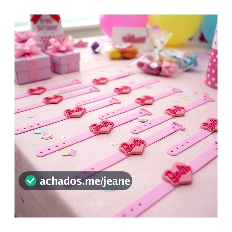 lembrancinha Barbie pulseira Ajustevel10un Lembrancinha De Festa tema festinha menina