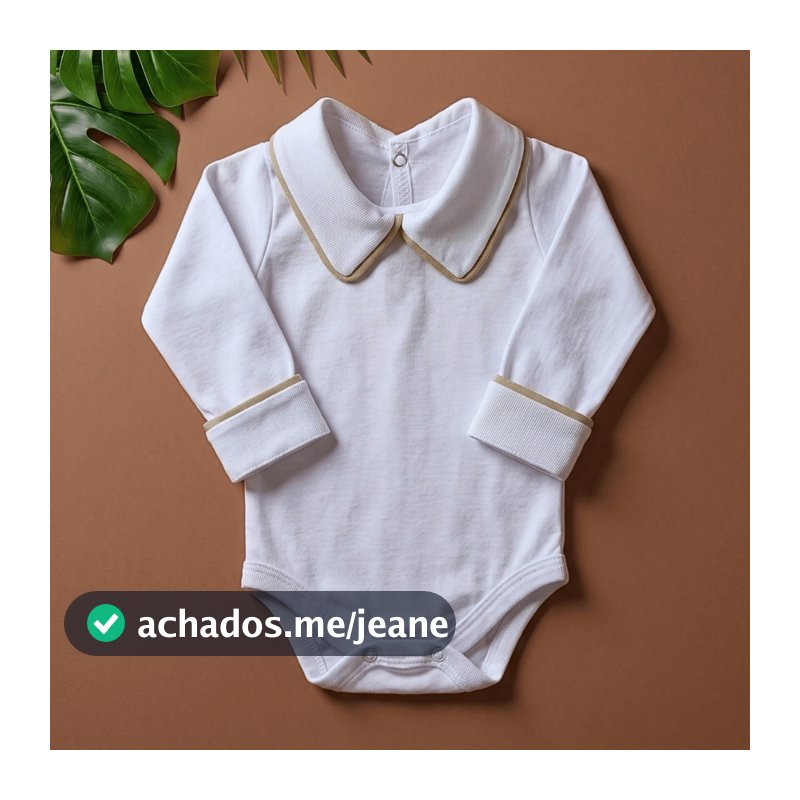 Body de Bebê Menino com Vivo Na Gola e No Punho Varias Cores