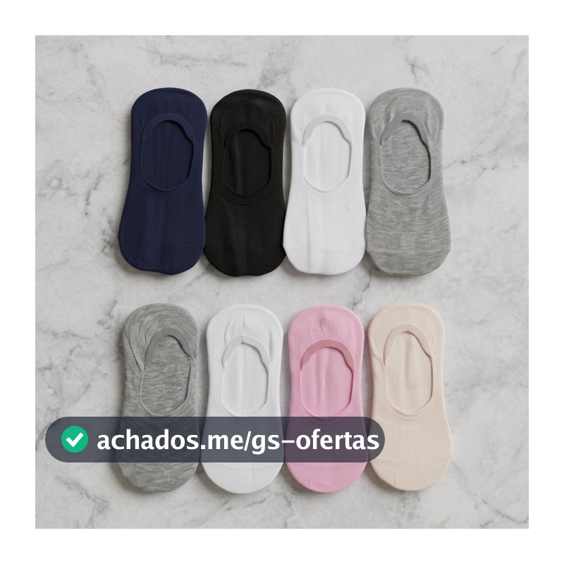 Meias Soquete Invisíveis com Silicone Antiderrapante Feminino e Masculino