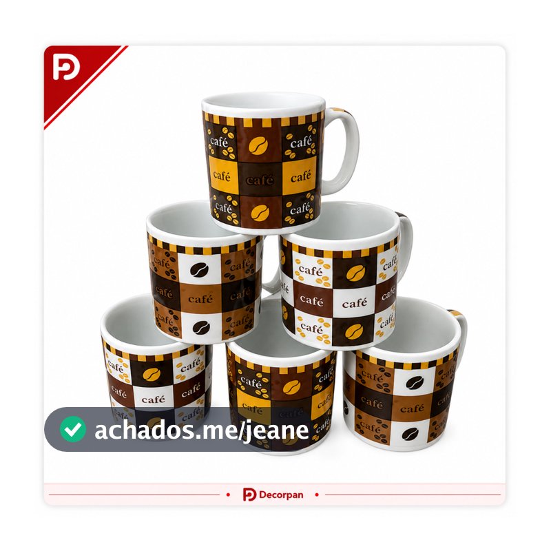 Kit 6 Canecas de Porcelana 120ml – Xicaras Perfeitas Para Café Expresso