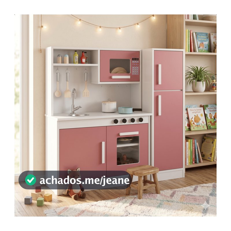 Kit Cozinha Infantil Binquedo Criança com Fogão, Pia e Microondas